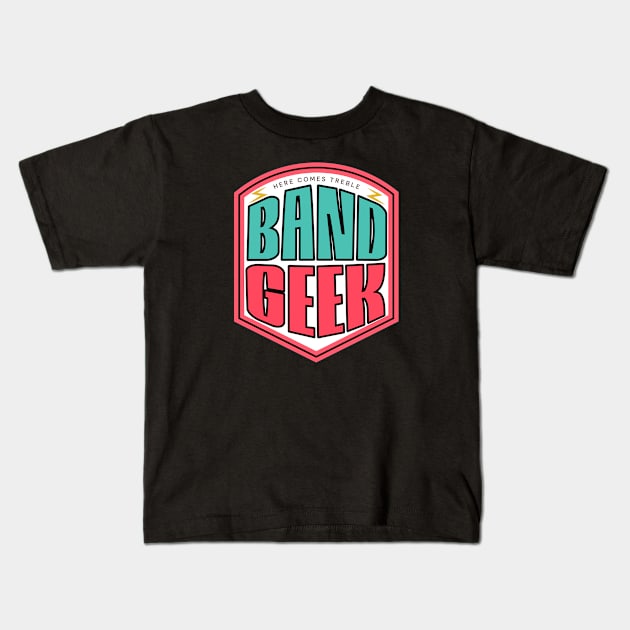 Band Geek - Pink and Aqua Kids T-Shirt by My Pet Minotaur